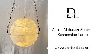 Aaron Alabaster Sphere Suspension Lamp, Pendant Kitchen Island Lamp