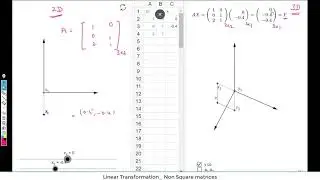 7 Linear Transformation_3 Non-Square Matrix| 2D to 3D| 3D to 2D| Algebra| m-dim space to n-dim space