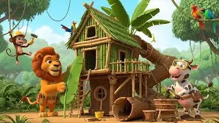 Monkey & Lion Mega House Build! 🏠🐵🦁 | Fun Kids Cartoon