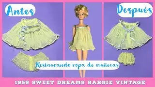 ✅ 1959 SWEET DREAMS BARBIE ✂️ Restaurando ropa de muñecas🧵 Restauración ropa de Barbie Vintage