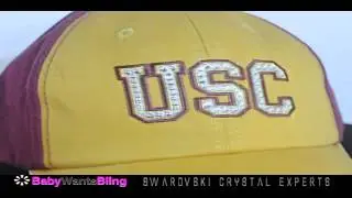 USC Trojans Womens Bling Hat Cap Swarovski Crystals Worlds Finest Rhinestones