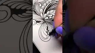 Drawing Zentangle Patterns free flow style 🖤