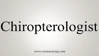 How To Say Chiropterologist