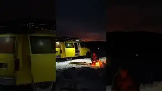 Winter Camping at 10&deg;F in my Astro Van #astrovantribe #campfire #wintercamping