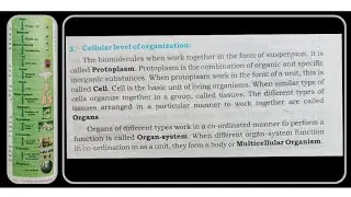 Cellular level of organization #biology #class 9 #chapter 1 introduction to biology