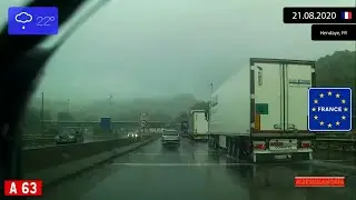 Driving from San Sebastián (Spain) to Hendaye (France) 21.08.2020 Timelapse x4