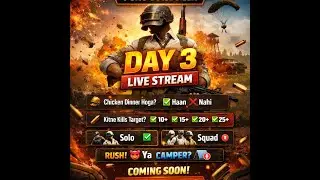 PUBG Mobile LIVE 🔴 Day 3| First Stream | Intense Matches & Fun Gameplay