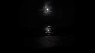 Beautiful Full Moon on Flagler Beach at high tide on 1/26/24