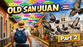 Old San Juan Puerto Rico Walking Tour 🇵🇷 | Umbrella Street, Pigeon Park & Historic Church (Part 2)