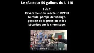 Le réacteur 200 litres  au laboratoire 110, unité de production en discontinu.