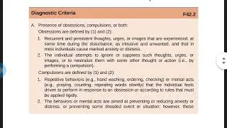 Obsessive Compulsive Disorder (DSM 5 TR)