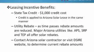 Arizona Solar: How Leasing Handles Incentives