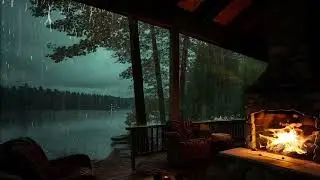 8 Hours Fireplace & Rain Sounds 🌧️🔥 | Deep Sleep, Relax, Study