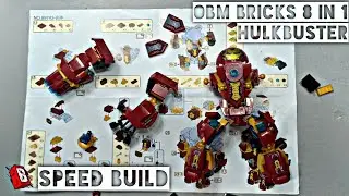 Bootlego Iron Man War Machine Anti Hulkbuster OBM bricks 8 in 1 Set Speed Build