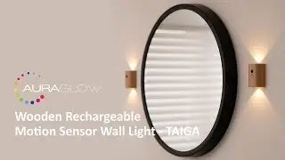 Auraglow Wooden Rechargeable Motion Sensor Wall Light - TAIGA