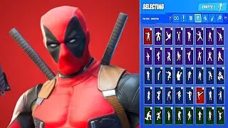 🔥 DEADPOOL SKIN SHOWCASE WITH ALL FORTNITE DANCES & EMOTES 😱