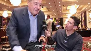 BOB ARUM LEAVES INTERVIEW AFTER MIKEY GARCIA QUESTIONS 