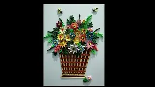 #paperquillingflowers/ How to make paper quilling flower basket-DIY