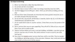 Quick Help on How to win on Quibids.com- 10 tips to help you win and save!