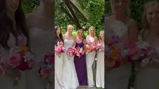 Bright orange hot pink wedding flowers