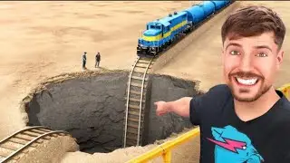 Train vs giant pit 😮#mrbeast #beast #ytviral #viral #viralvideo #trending #trendingvideo #mrbeast 