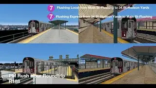 OpenBVE NYC Subway IRT Operation: R188 (7) Train Roundtrip (PM Rush Hour)