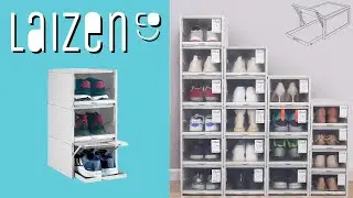LaizenCo Stackable Drawer Type Shoe Box Organizer! 2021 New Model on Amazon
