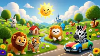 Lion, Tiger, and Zebra&rsquo;s Wild Car Drive Adventure