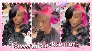 ☘️New Trends Skunk Stripes Wig | Mix Purple Color Lace Front Wig | #TINASHEHAIR REVIEW