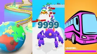 Globe Run vs Insect Evolution Vs Bus Stack Running Game 3D