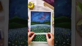 💖colorfulnight  #acrylicpainting #acryliccolors #night #stars #flowerfield #flowerart #youtubeshorts
