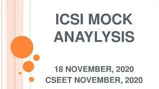 📌ICSI CSEET MOCK TEST ANALYSIS #cseet #icsi