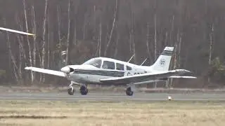 Plane Talking Piper PA28R-201 Cherokee Arrow III G-CBZR taking off from Blackbushe Airport