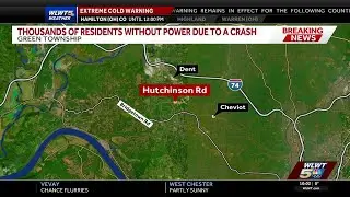 Significant power outage reported in Green Township after car crashes into utility pole