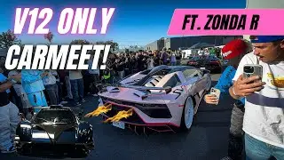 INSANE V12 ONLY CAR MEET! FT. PAGANI ZONDA R🏎🔥  #v12 #pagani #zondar