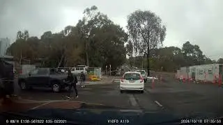 Ute vs pedestrian at Flinders Medical Centre construction site - Dashcam Adelaide Australia footage