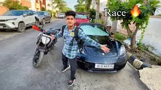 New supercar Vs bike race 🔥, lekin bike khrab hogyi 😢