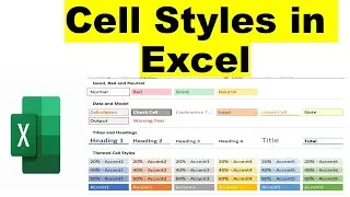 Using Cell Styles in Excel#How to use Cell Styles in Excel#Excel Cell Styles#How to Apply Cell Style