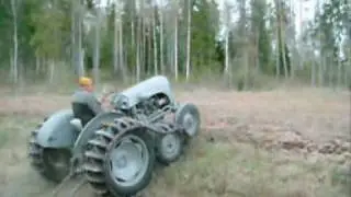 Ferguson TEA 20 with halftrack, climbing in the forest!