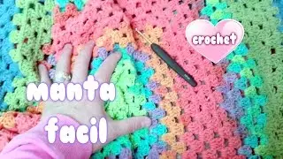 COMO HACER MANTA RAPIDA Y FACIL A CROCHET SIN COSER  