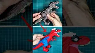 Custom Dinosaur T-Rex de Juguete en Spider-Rex #soydraknar #Diy #spiderman #art #marvel