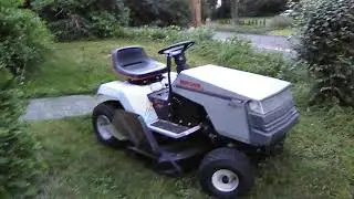 12.5hp 465cc Briggs flat head vs. 3+ feet tall grass. 95 AYP Craftsman LT4000 square body.