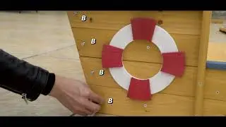 Costway Wooden Pirate Boat Wood Sandbox for Kids