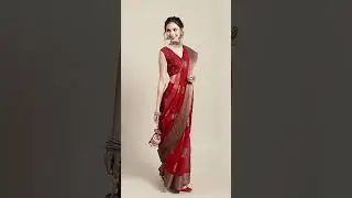 ♀️AKHILAM Ethnic 💯Motifs Linen Blend Saree With Unstitched Blouse Piece