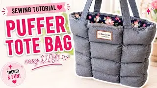 How to make a puffy tote bag DIY with denim