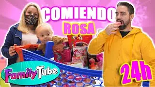24h comiendo Color Rosa 🍭🦑 El ultimo gana 🏆