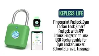 Keylesslife Fingerprint Padlock &ndash; Smart Gym Locker Lock with App & USB Rechargeable (Green)