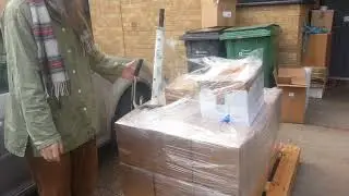4.  stack boxes and wrap and label pallet