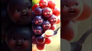 ASMR Grapes 🍇 | Cute Realistic Fruit Animation Short #shorts #youtubeshorts #asmr