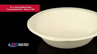 16 oz Round Natural Fiber Compostable Bowl | U.S. Plastic Corporation&reg;